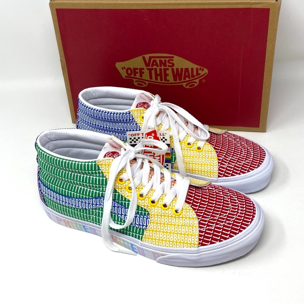 💖MEGA SALE💖VANS Womens Size Sk8-Mid Pride Lacing Multicolor Canvas VN0A3WM33WJ - Picture 7 of 12